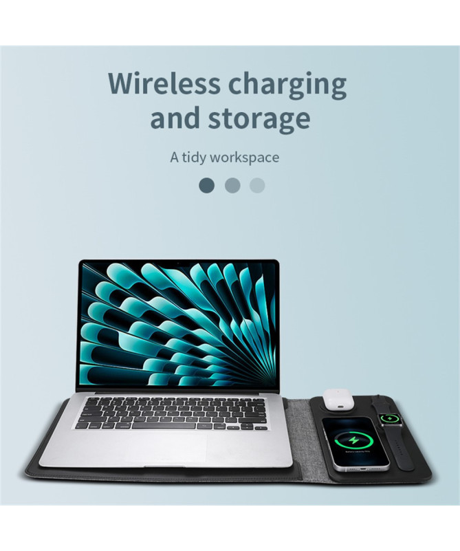 FoldCharge F8 | Pochette Organiseur avec Recharge Sans Fil 5-en-1