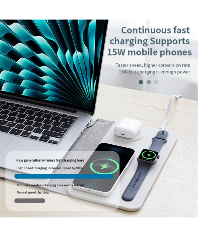 FoldCharge F8 | Pochette Organiseur avec Recharge Sans Fil 5-en-1