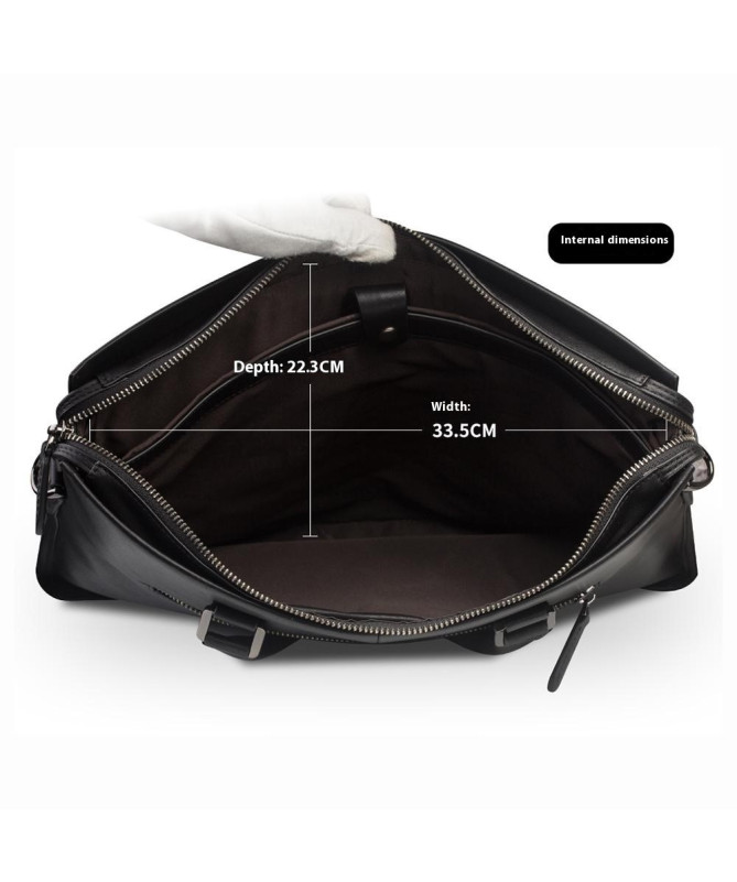 Sacoche Ordinateur 15 pouces en Cuir Véritable Professionnelle