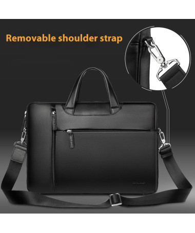 Sacoche Ordinateur 15 pouces en Cuir Véritable Anti-choc