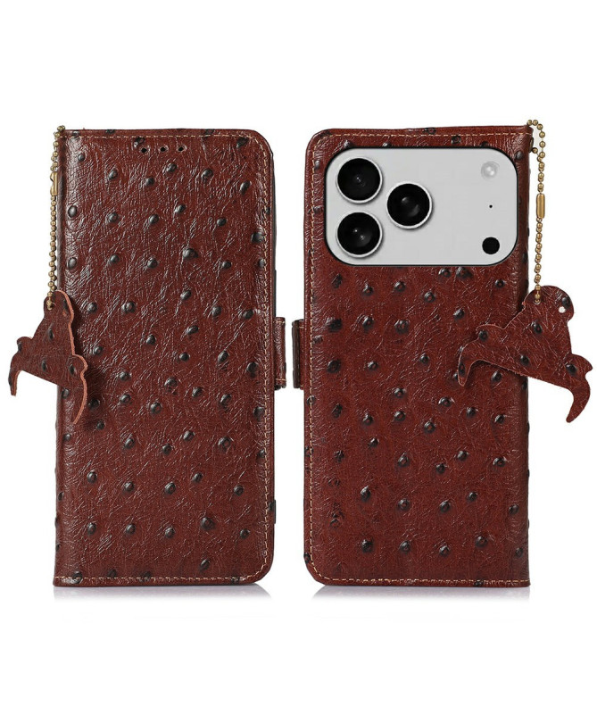 Housse iPhone 17 Pro Max Cuir Véritable | AUTRUCHE