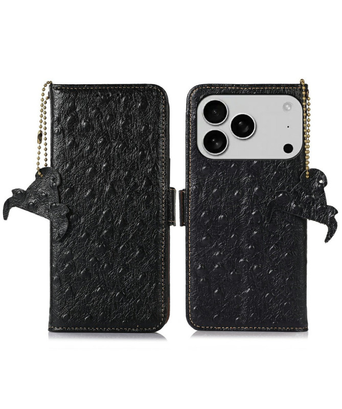 Housse iPhone 17 Pro Max Cuir Véritable | AUTRUCHE