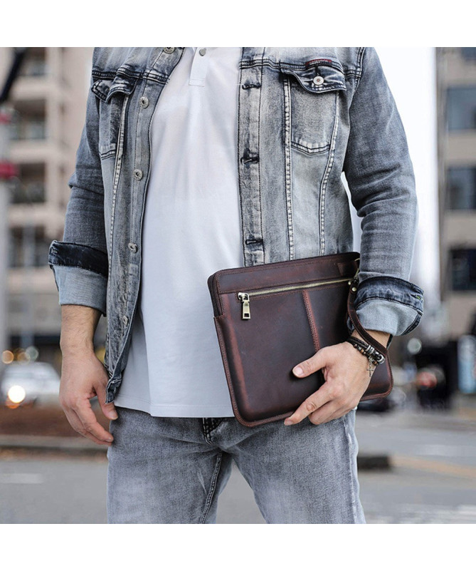 Housse MacBook 13 en Cuir Véritable Vintage