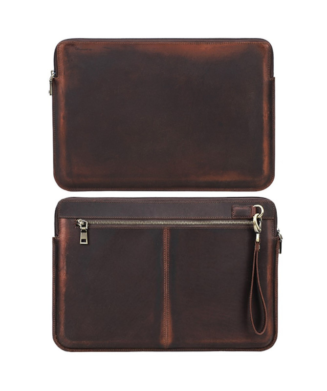 Housse MacBook Pro 15-16 pouces en Cuir Véritable Vintage