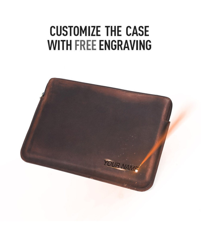 Housse MacBook Pro 15-16 pouces en Cuir Véritable Vintage