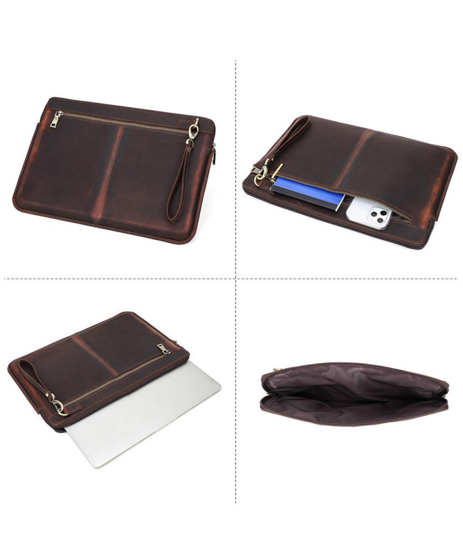 Housse MacBook Pro 15-16 pouces en Cuir Véritable Vintage