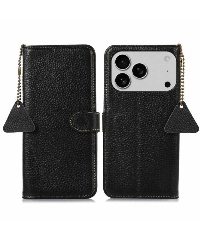 Housse iPhone 17 Pro Max en Cuir avec Pendentif
