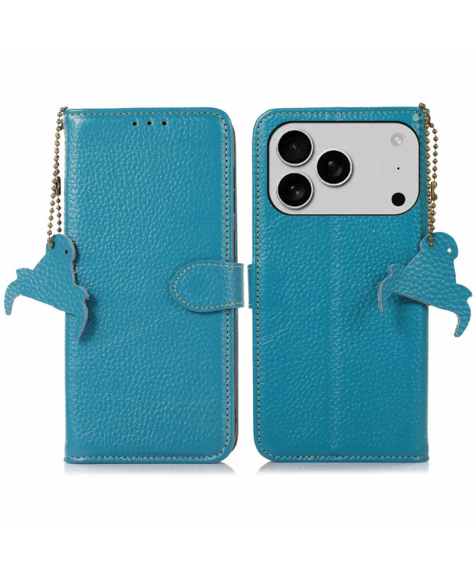 Housse iPhone 17 Pro Max en Cuir avec Pendentif