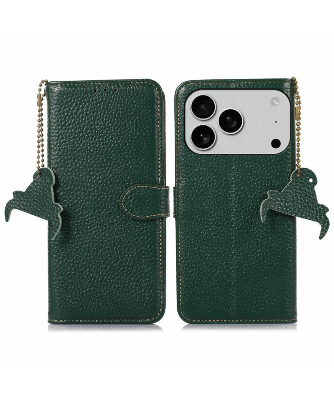 Housse iPhone 17 Pro Max en Cuir avec Pendentif