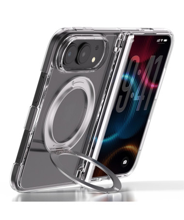 Coque iPhone Duo transparente magnétique avec anneau support