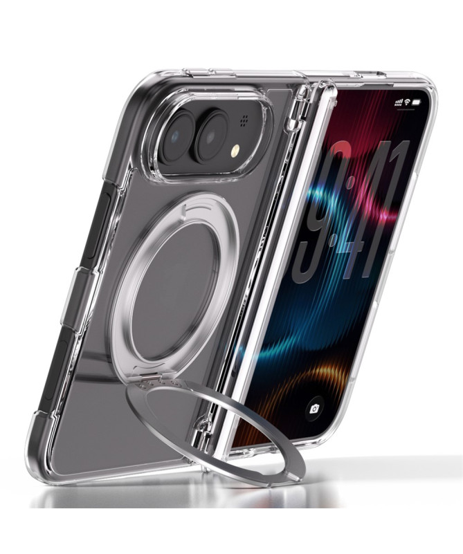 Coque iPhone Duo transparente magnétique avec anneau support