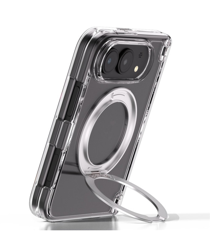 Coque iPhone Duo transparente magnétique avec anneau support