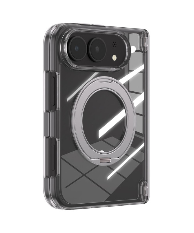 Coque iPhone Duo transparente magnétique avec anneau support