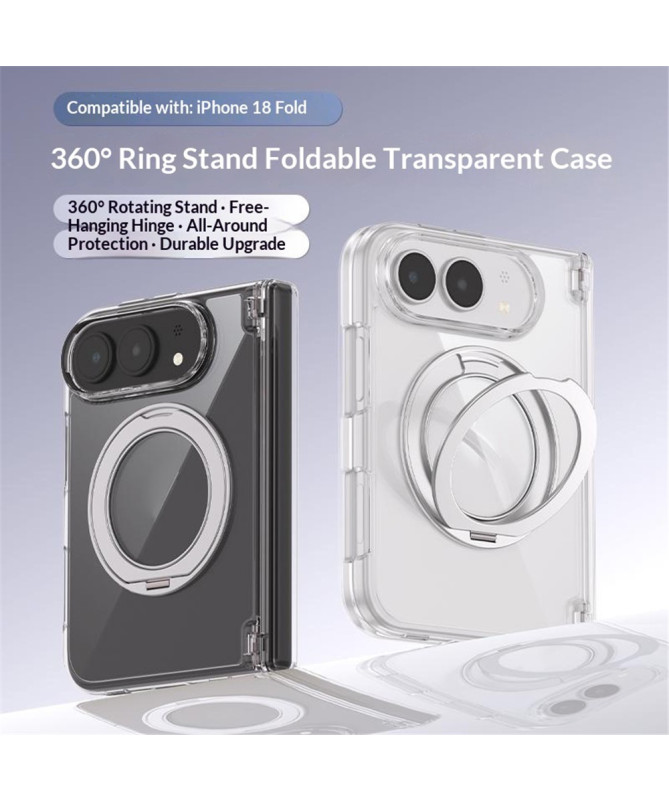 Coque iPhone Duo transparente magnétique avec anneau support