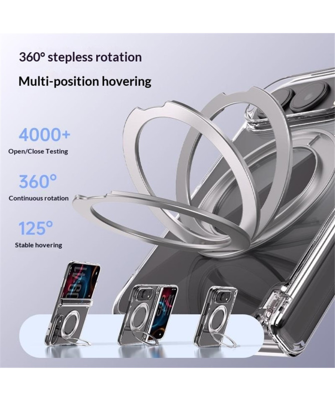 Coque iPhone Duo transparente magnétique avec anneau support