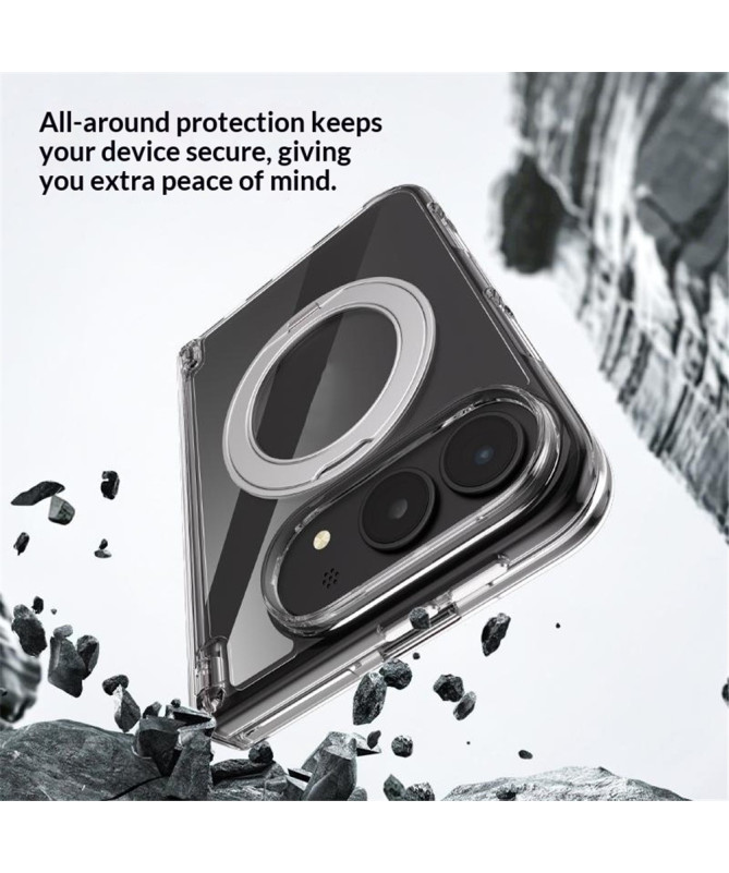 Coque iPhone Duo transparente magnétique avec anneau support