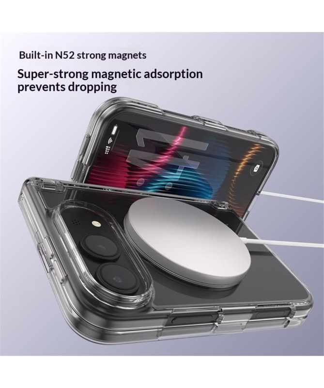 Coque iPhone Duo transparente magnétique avec anneau support