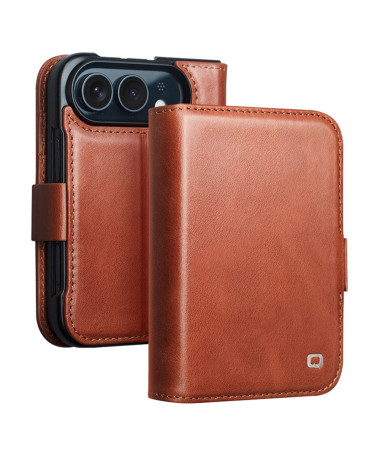 Housse iPhone Duo Cuir Véritable avec Support Réglable