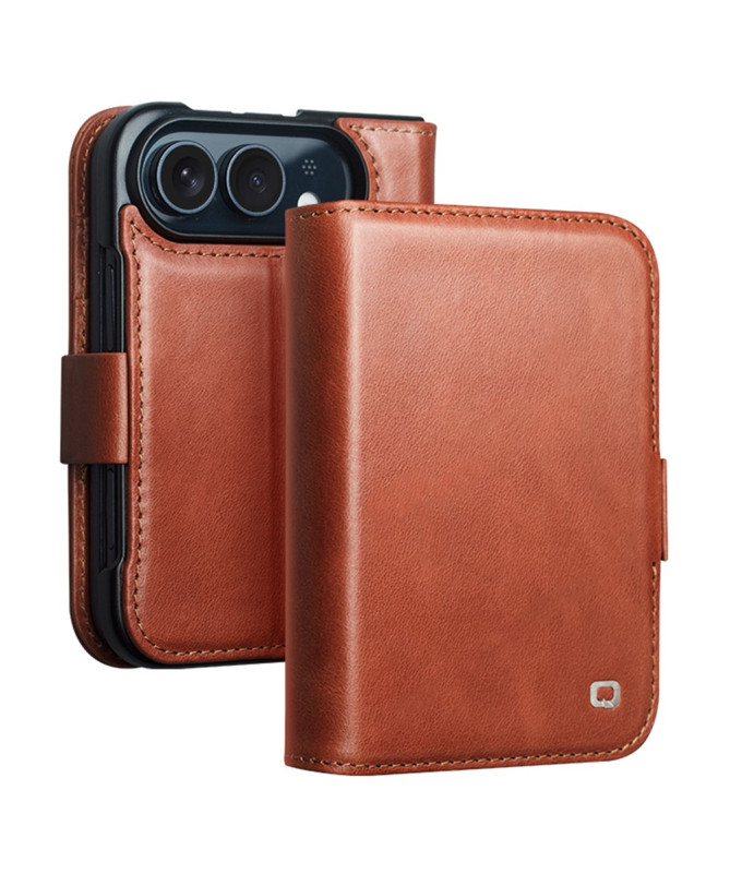 Housse iPhone Duo Cuir Véritable avec Support Réglable