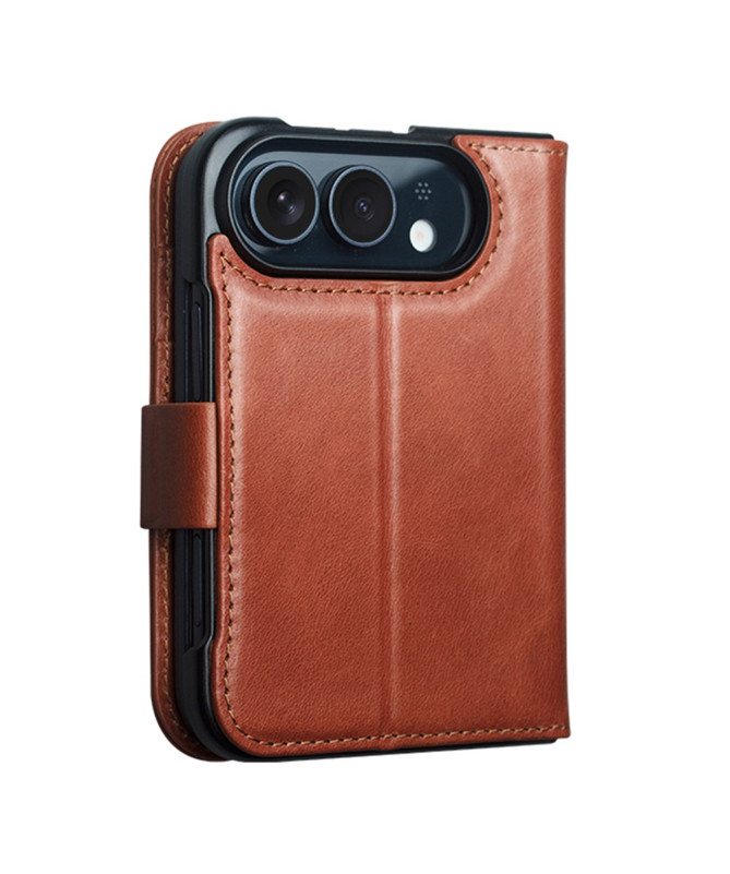 Housse iPhone Duo Cuir Véritable avec Support Réglable