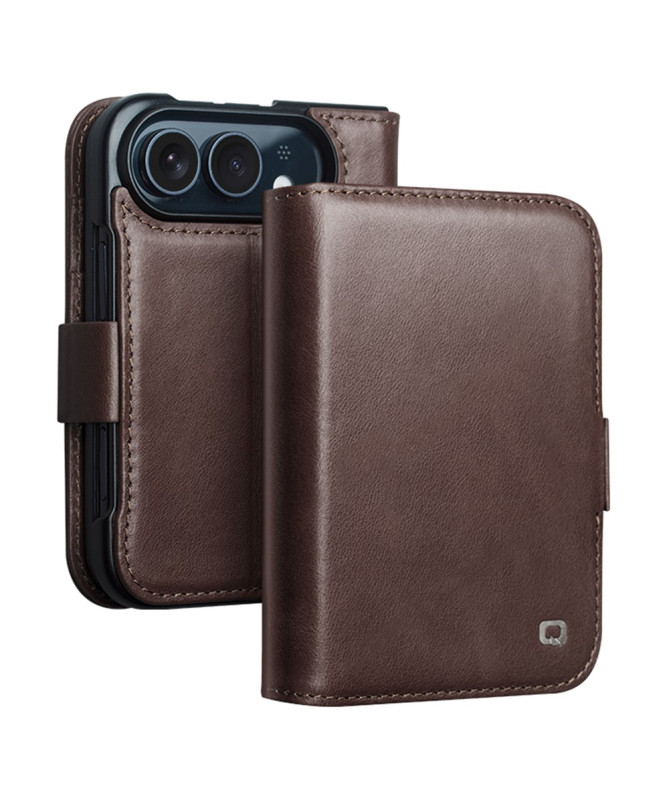 Housse iPhone Duo Cuir Véritable avec Support Réglable