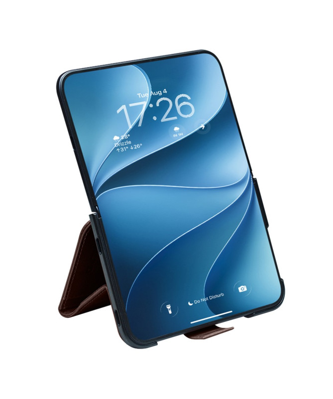Housse iPhone Duo Cuir Véritable avec Support Réglable