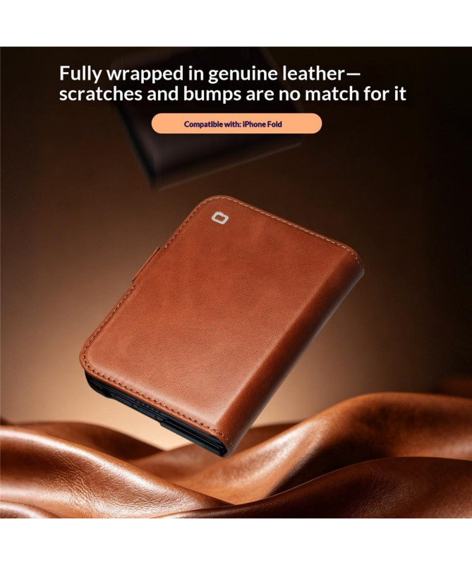 Housse iPhone Duo Cuir Véritable avec Support Réglable