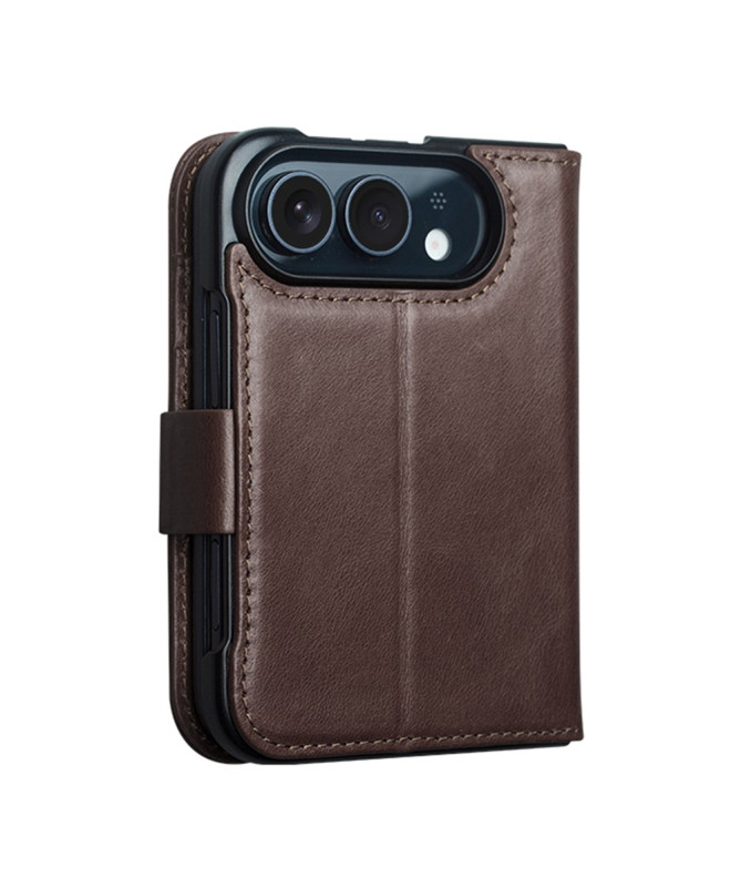 Housse iPhone Duo Cuir Véritable avec Support Réglable