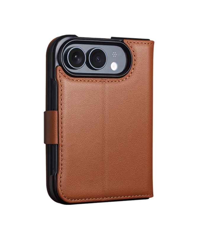 Housse iPhone Duo Cuir Véritable Portefeuille Magnétique