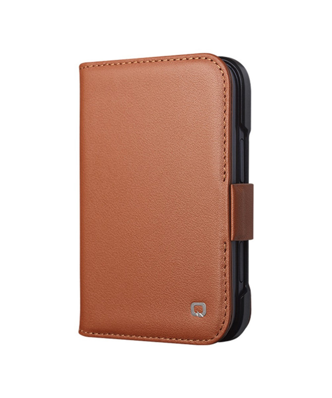 Housse iPhone Duo Cuir Véritable Portefeuille Magnétique