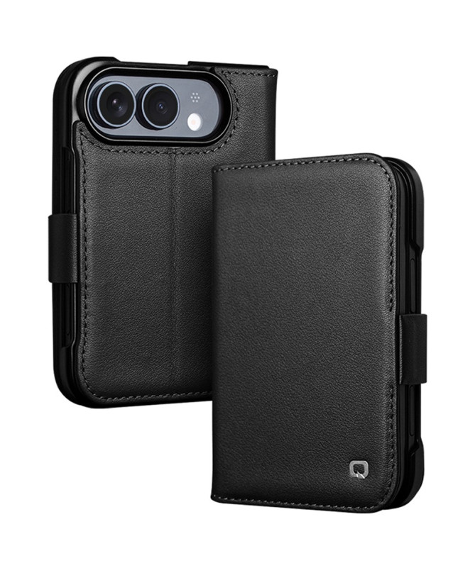 Housse iPhone Duo Cuir Véritable Portefeuille Magnétique
