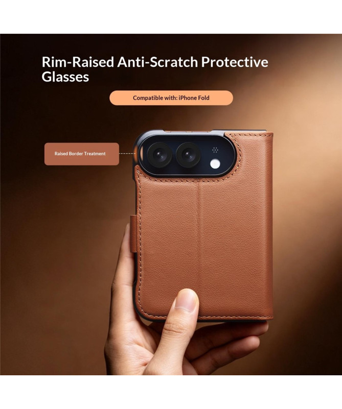 Housse iPhone Duo Cuir Véritable Portefeuille Magnétique