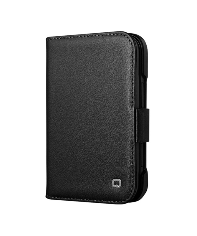Housse iPhone Duo Cuir Véritable Portefeuille Magnétique