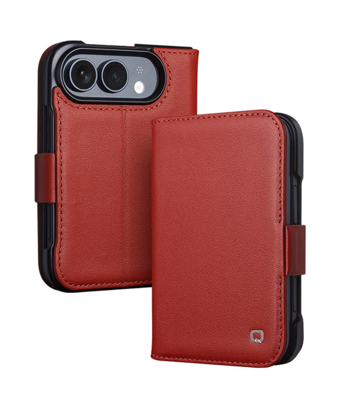 Housse iPhone Duo Cuir Véritable Portefeuille Magnétique