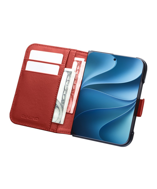 Housse iPhone Duo Cuir Véritable Portefeuille Magnétique