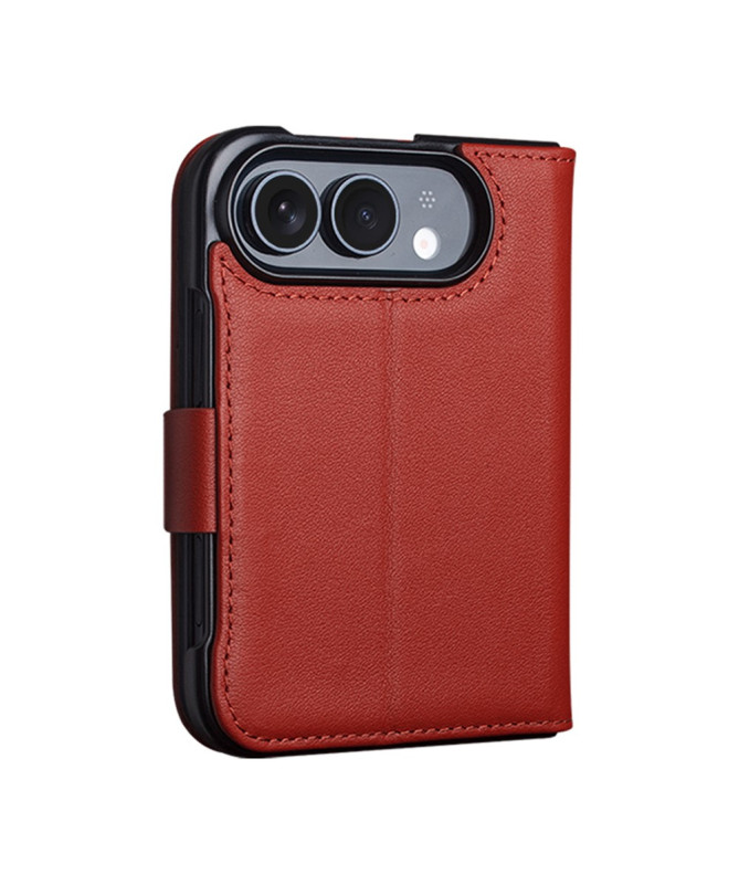 Housse iPhone Duo Cuir Véritable Portefeuille Magnétique