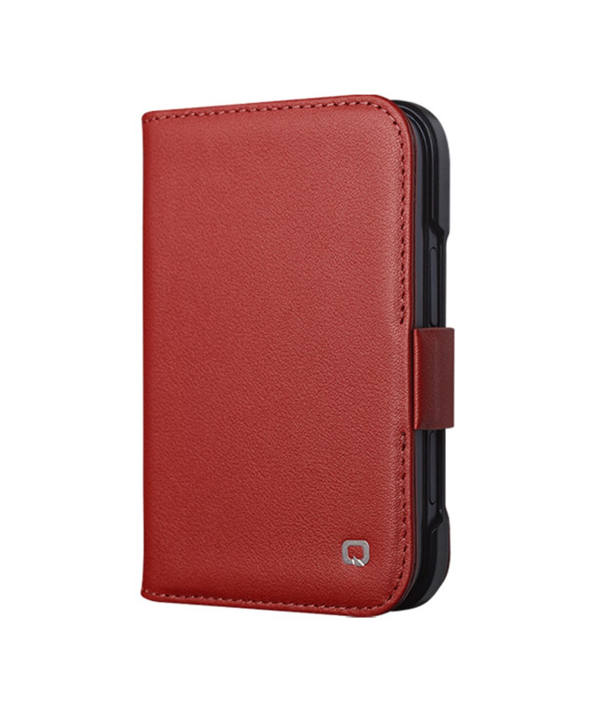 Housse iPhone Duo Cuir Véritable Portefeuille Magnétique