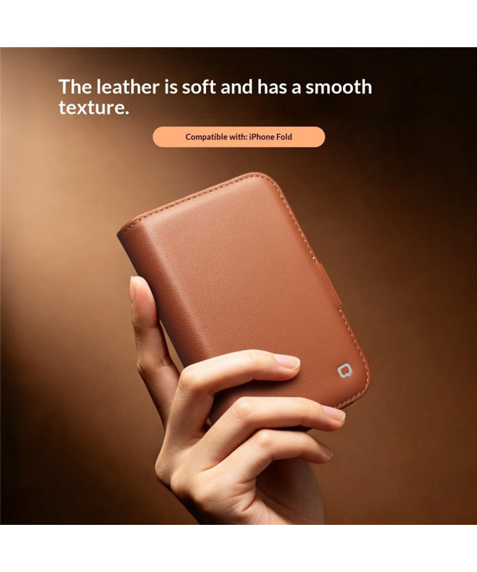 Housse iPhone Duo Cuir Véritable Portefeuille Magnétique