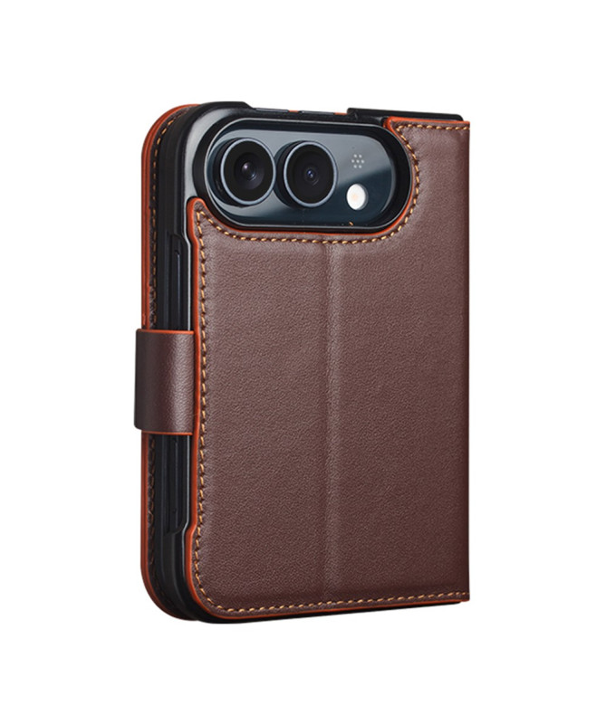 Housse iPhone Duo Cuir Véritable Portefeuille Magnétique