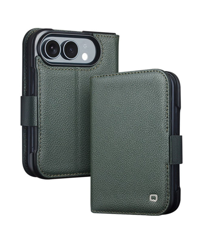 Housse iPhone Duo Cuir Véritable Portefeuille Magnétique