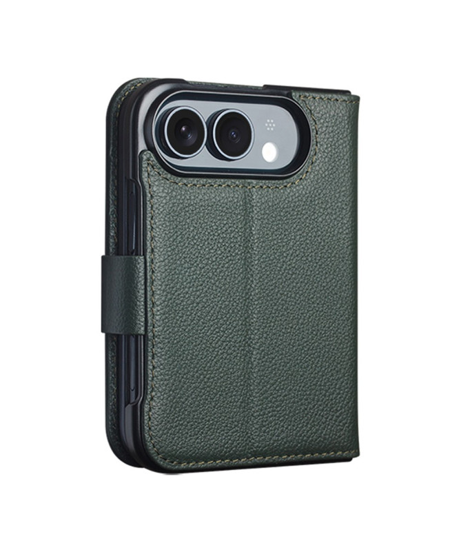 Housse iPhone Duo Cuir Véritable Portefeuille Magnétique
