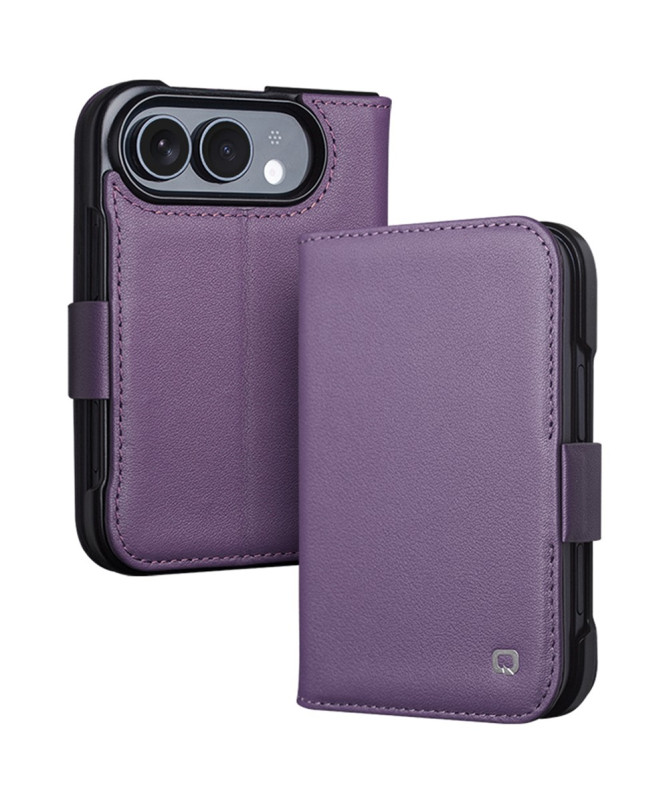 Housse iPhone Duo Cuir Véritable Portefeuille Magnétique