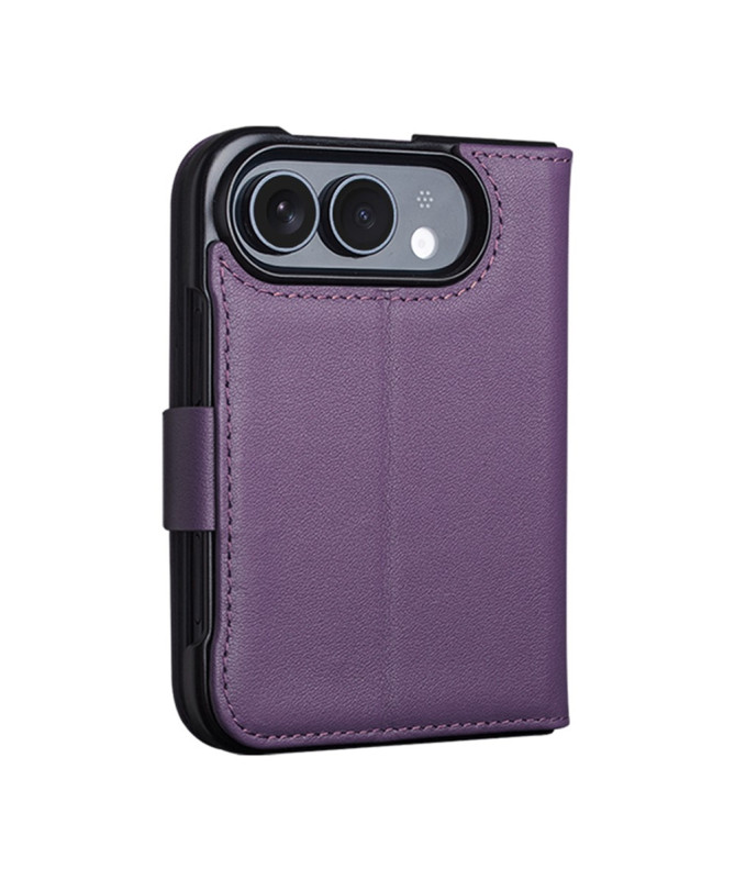 Housse iPhone Duo Cuir Véritable Portefeuille Magnétique