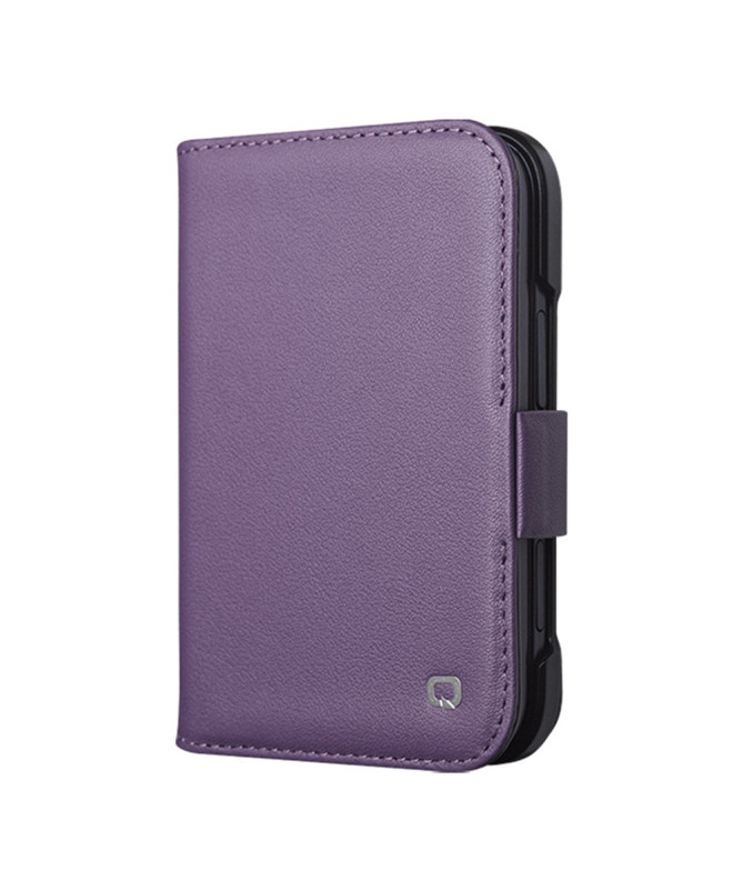 Housse iPhone Duo Cuir Véritable Portefeuille Magnétique