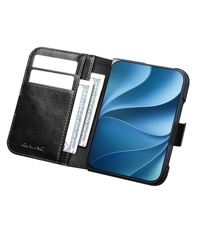 Housse iPhone Duo Cuir 2 Cartes avec Support