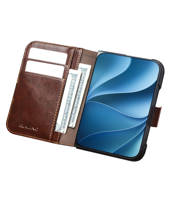 Housse iPhone Duo Cuir 2 Cartes avec Support