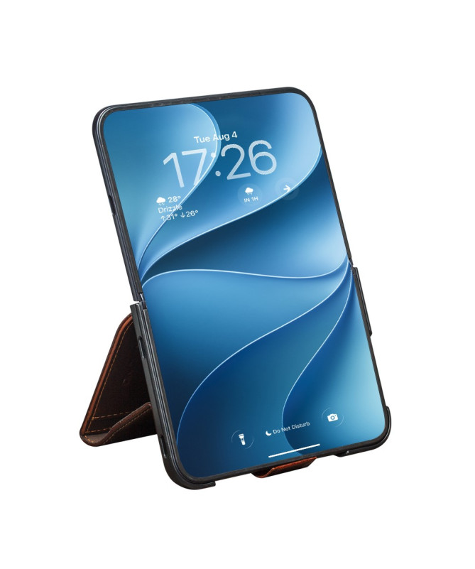 Housse iPhone Duo Cuir 2 Cartes avec Support